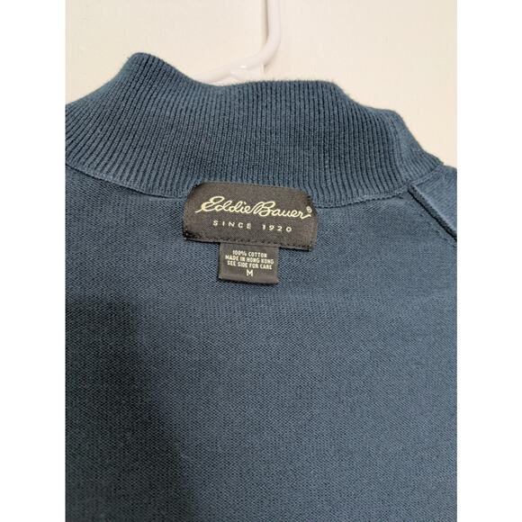 Eddie Bauer Vintage Mens Sweater Size Medium Long Sleeve Navy Cotton Crew-Neck - Picture 8 of 9